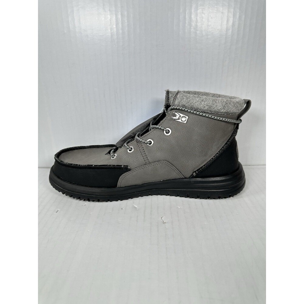 Size 9 Hey Dude Bradley Classic Tumbled Boots Shoe Men's Granite Grey NWT - Picture 4 of 8
